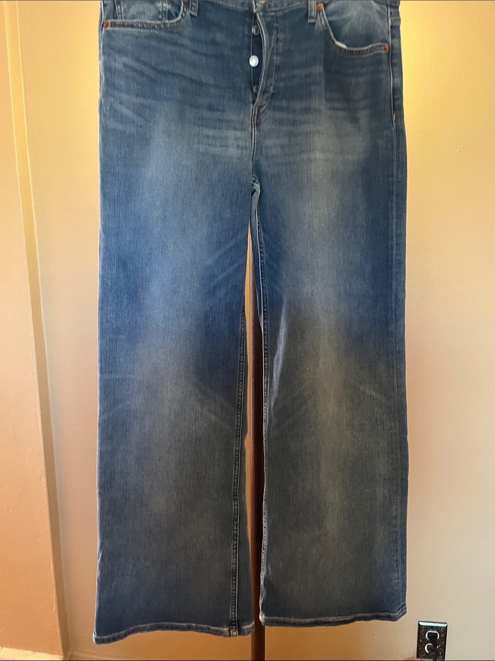 RE/DONE Medium Wash Straight Leg Jeans 36 waist (size 14/16)